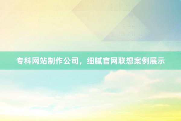 专科网站制作公司，细腻官网联想案例展示