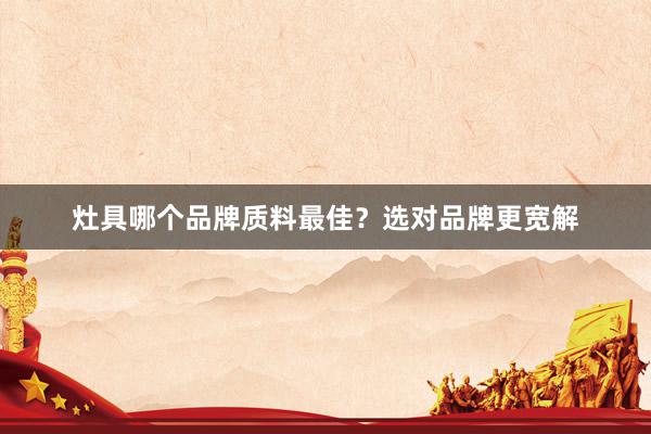 灶具哪个品牌质料最佳？选对品牌更宽解