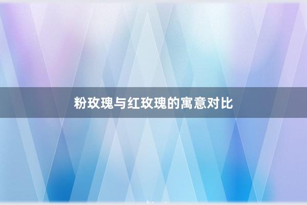粉玫瑰与红玫瑰的寓意对比