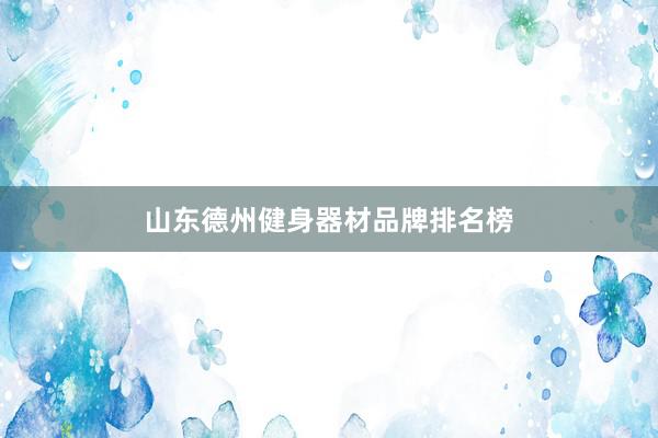 山东德州健身器材品牌排名榜